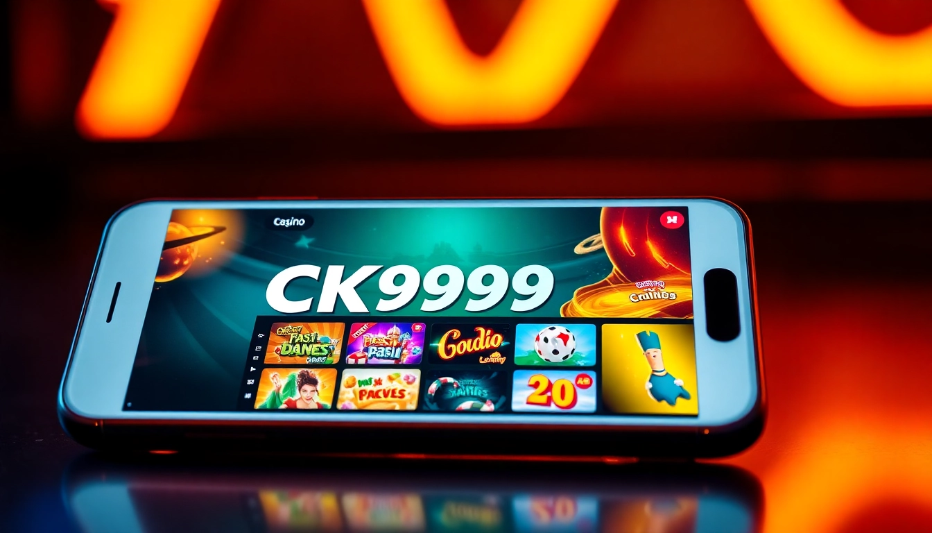 Screenshot of the ck999 app showing casino games on a smartphone for seamless betting and entertainment.