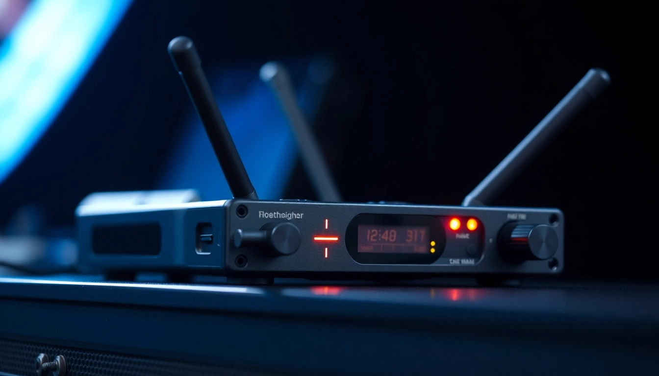 Close-up of the PG88 wireless receiver showing signal lights and controls for professional audio setup, highlighting reliability and clarity.