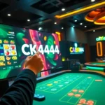 An engaging scene of a player making a ck4444 bet on an advanced online casino platform, highlighting slots, live dealer games, and vibrant visuals to attract users.